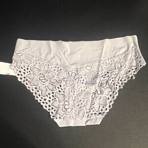 NWT Laura Ashley Gray Lavendar Satin Panties